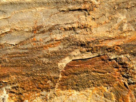 ocher orange texture of limestone stone block