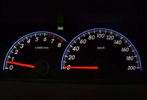 Speedometer over black