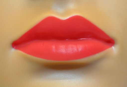 Mannequin lips in close up