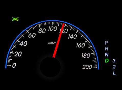 Speedometer over black