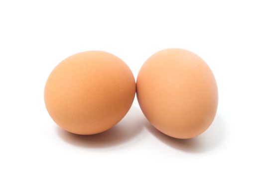 Two Eggs on a plain background