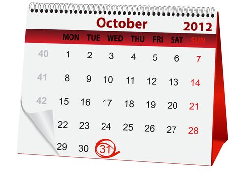 icon in the form of a calendar for Halloween