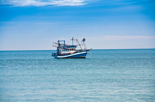 TRAT, THAILAND : Fishing boats in the sea in Thailand.