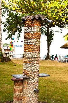 Outdoor shower. Located in a resort in Thailand.