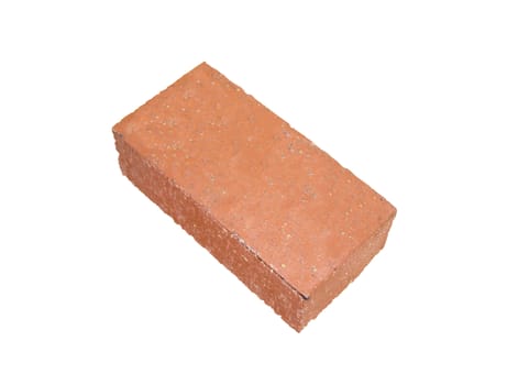 Old red brick isolated on white background