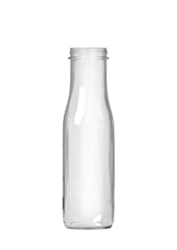 Empty milk glass bottle isolated on white