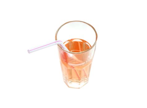 Apple juice in glass isolated on white background