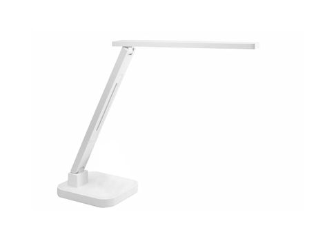 Nice modern red desk lamp isolated on white background