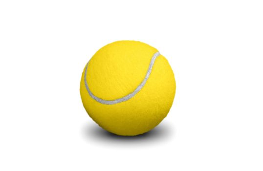 Yellow tennis ball isolated on white