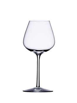 single empty wine glass isolated on the white background