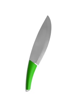 Big green knife isolated on white