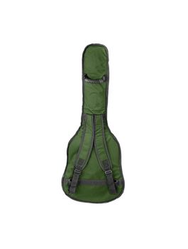 Green guitar case isolated on white