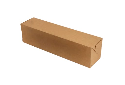Long carton box isolated on white