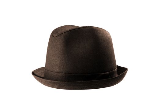male winter brown hat isolated