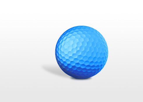 a blue golf ball isolated on white background