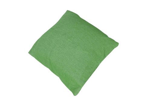 Green pillow isolated on white