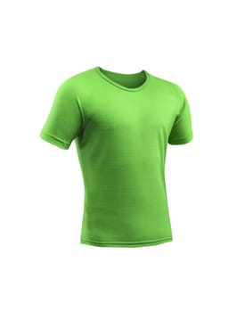 Green t-shirt isolated on white background