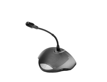 Computer microphone on white background