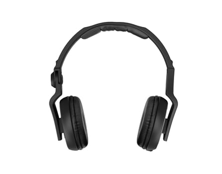 Black headphones isolated on a white background.