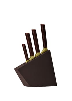 Knife set on white background