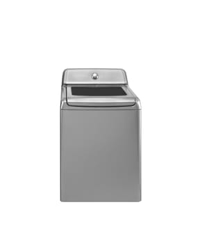 Old washing machine. On a white background.