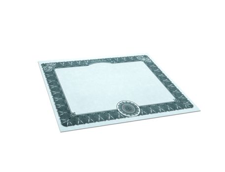 Classic guilloche border paper isolated on white
