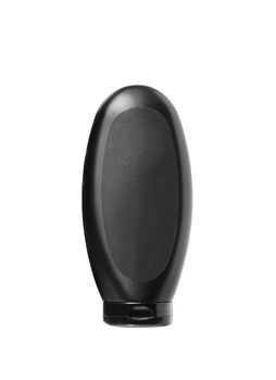 Black shampoo bottle