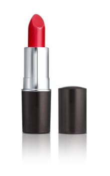 Red lipstick isolated on white background