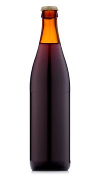 Bottle of beer on white background.