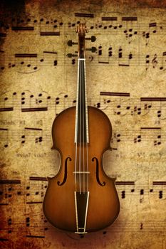 violin on note background