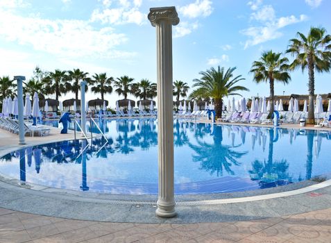 Water pool and chairs