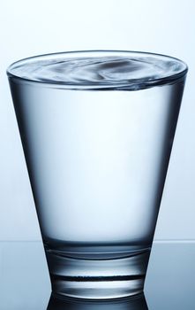 water on glass isolated on white background