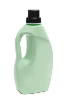 green plastic bottle isolated on a white background