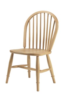 Wooden chair isolated on the white background