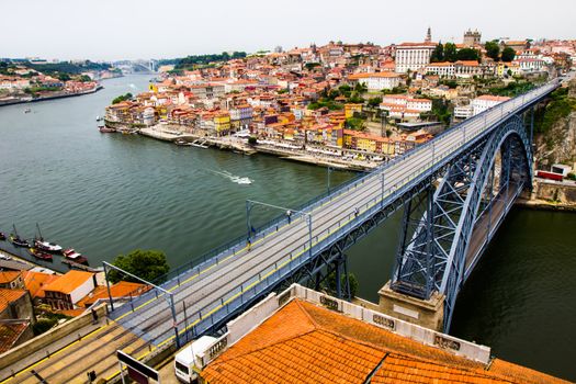 A view of Ancient city Porto, Dom Luis Bridge