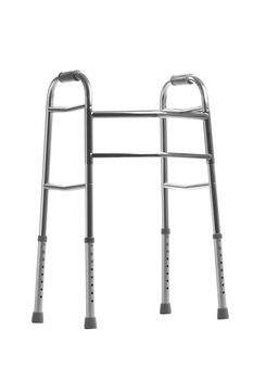Walker, orthopedic equipment over white