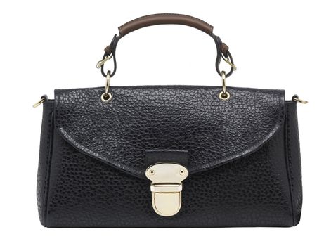 A leather bag isolated against a white background