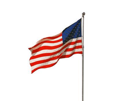 American flag flapping