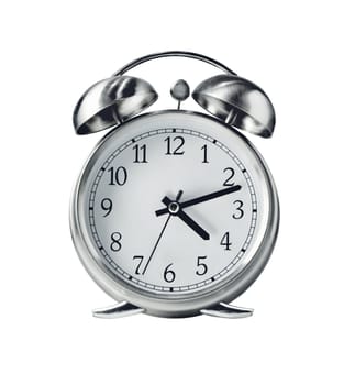 Alarm clock, isolated on the white background