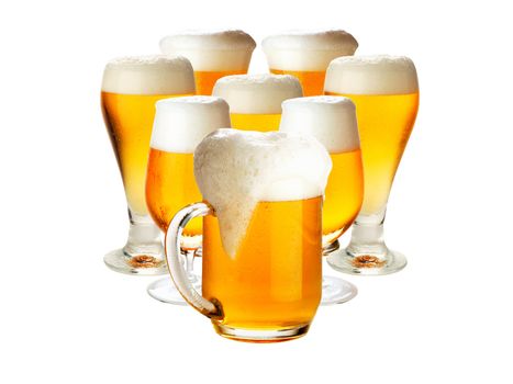 Glasses of beer isolated over white- excellent quality