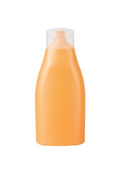 Bottle with suntan cream isolated on white