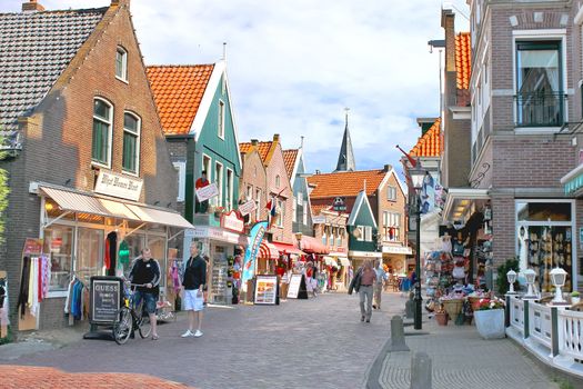 Volendam on the street. Netherlands