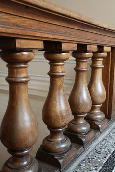 The old oak balusters architectural element