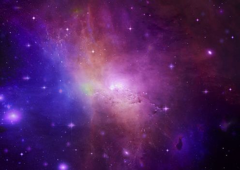 Far space being shone nebula as abstract background