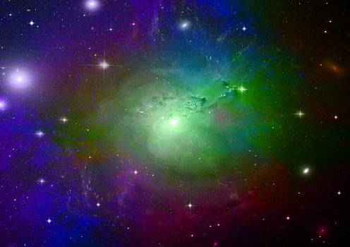 Far space being shone nebula as abstract background