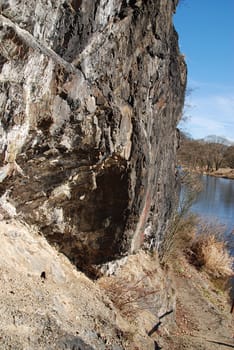 Landscape with river and rock from the hill