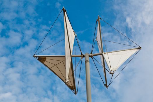 White Weather Vane in Genoa Dock, Italy