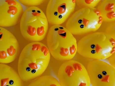Photo of lots of plastic Easter chicks