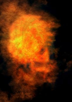 Far being shone nebula and star field against space
