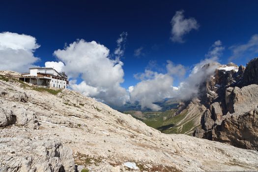 summer view of Pale di San Martino mountain, San Martino di Castrozza, Trentino, Italy